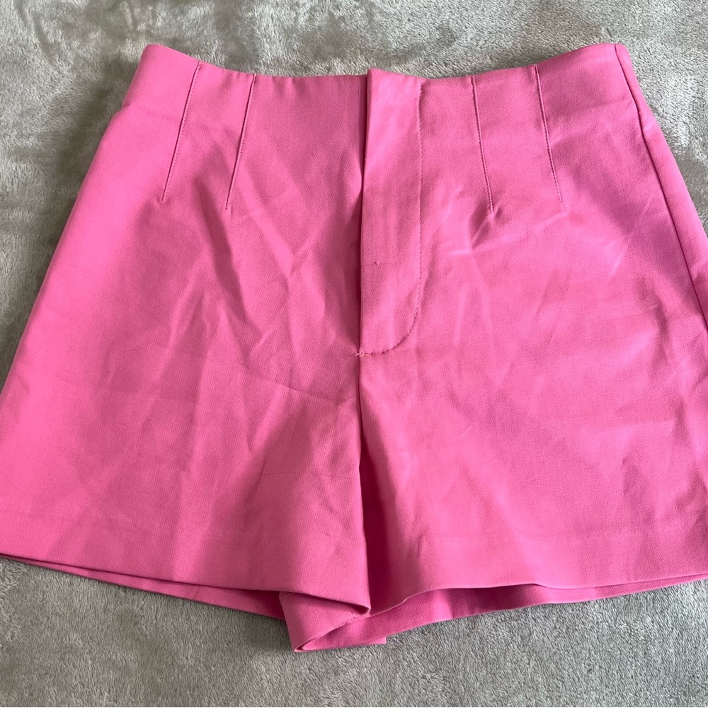 Zara High Waist Pink Women's Shorts